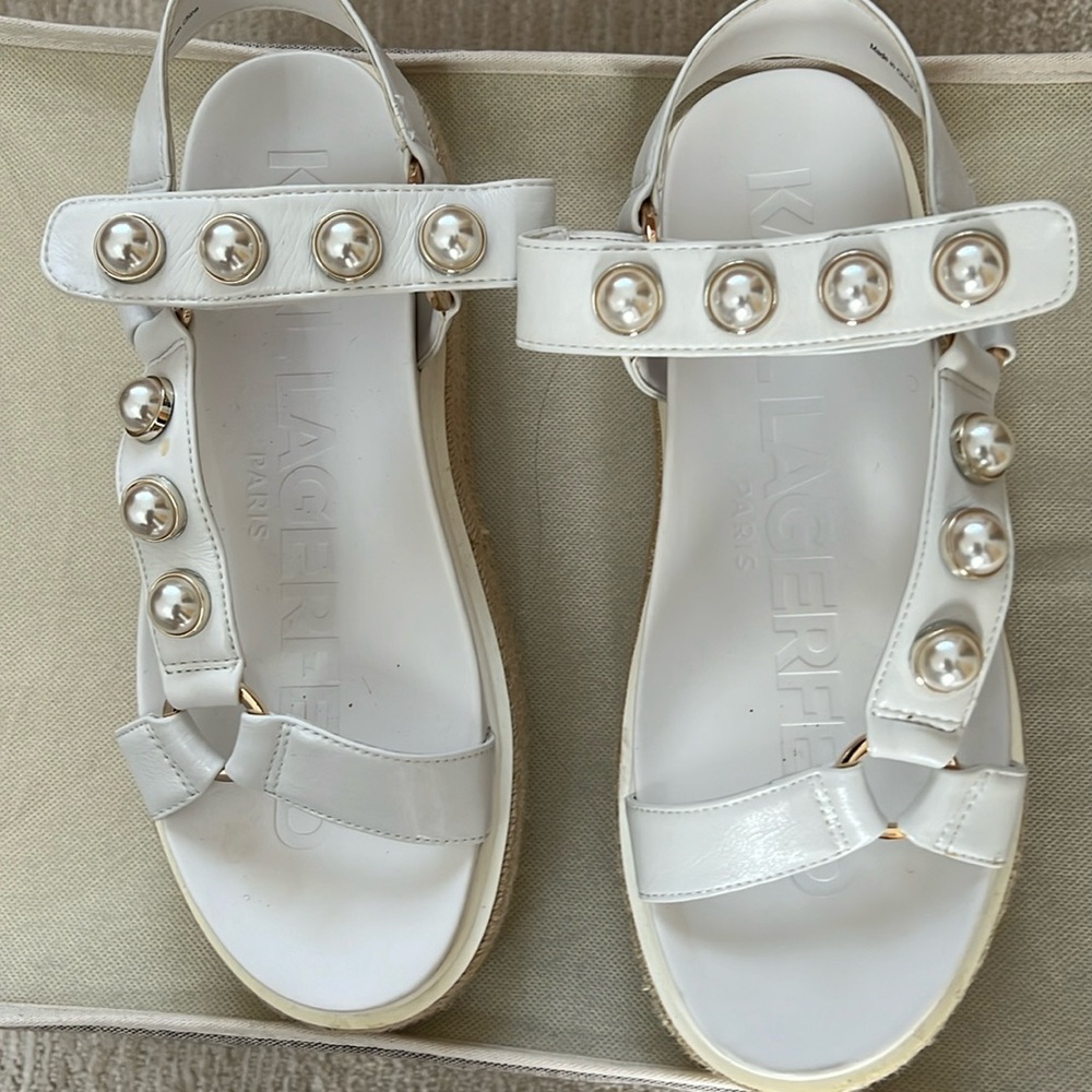 Platform Shoe With Pearls Wore Only Once - image 1